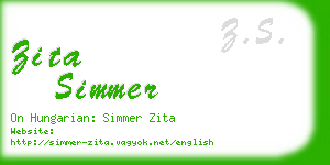 zita simmer business card